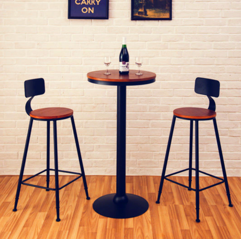 Industrial Faux Leather Bar Stool