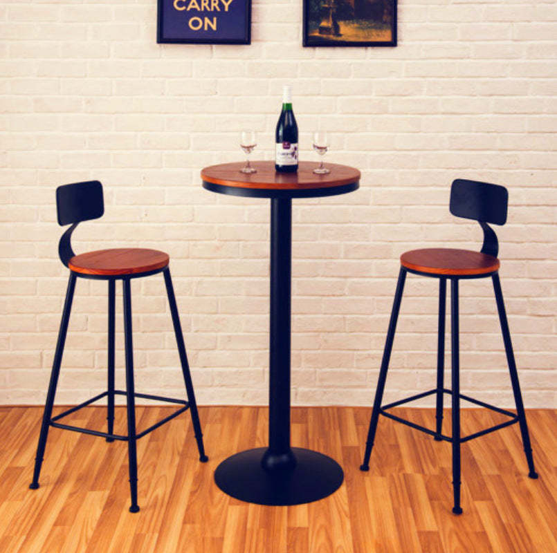 Industrial Faux Leather Bar Stool