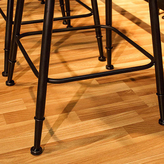 Minimalist Iron Wood Leather Bar Stool