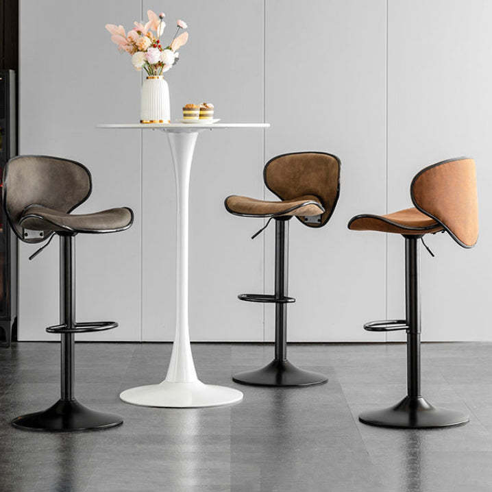 Minimalist Fabric Iron Curved Bar Stool