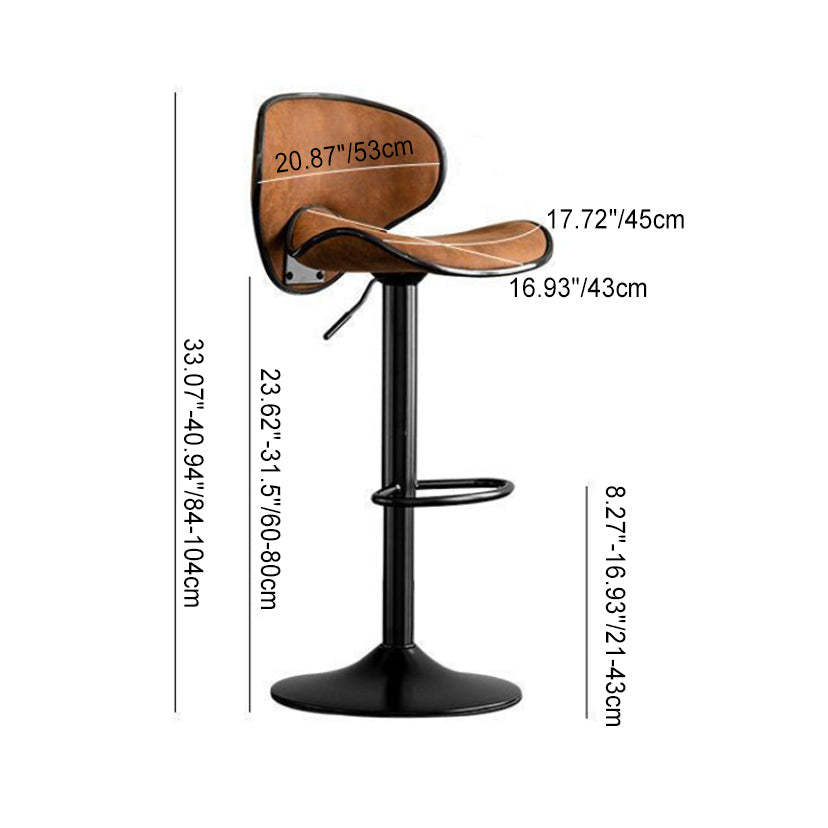 Minimalist Fabric Iron Curved Bar Stool