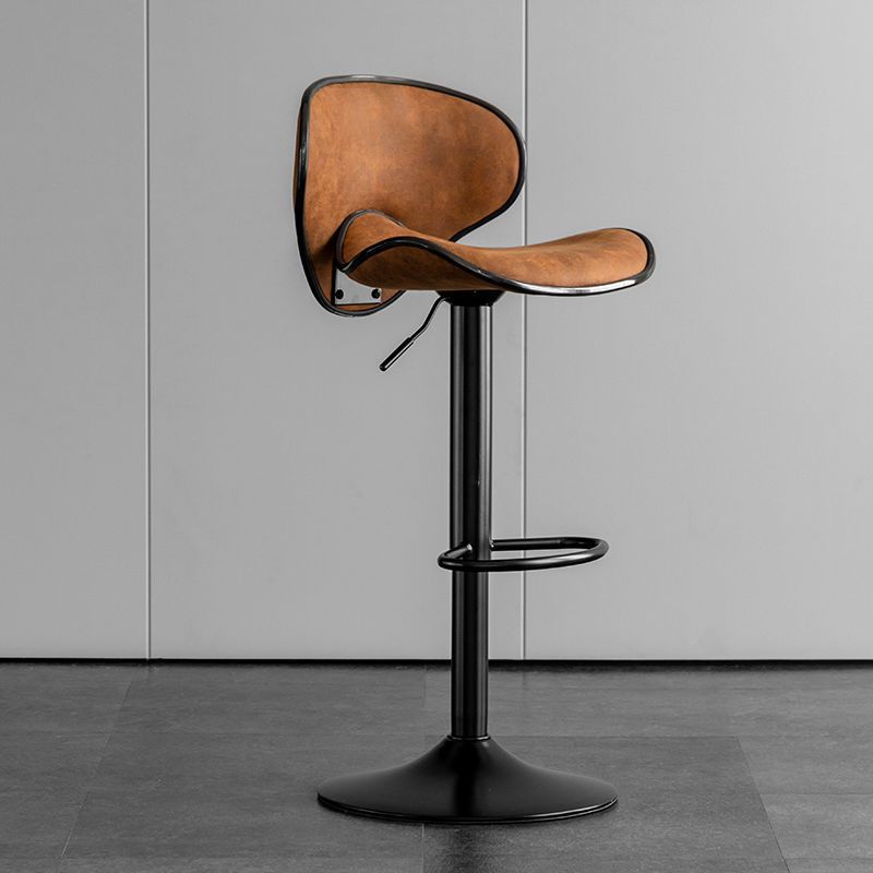 Minimalist Fabric Iron Curved Bar Stool
