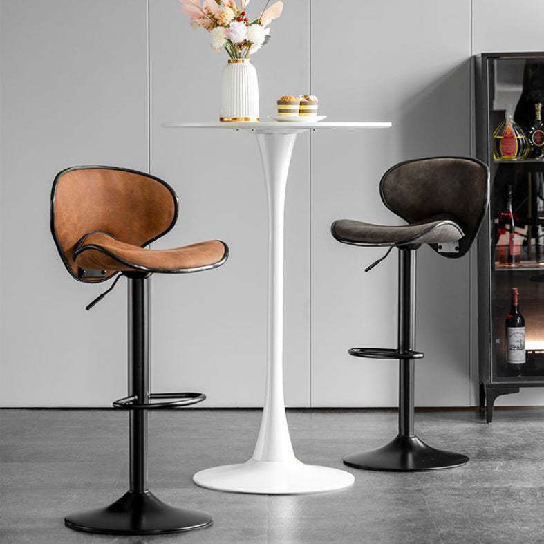 Minimalist Fabric Iron Curved Bar Stool