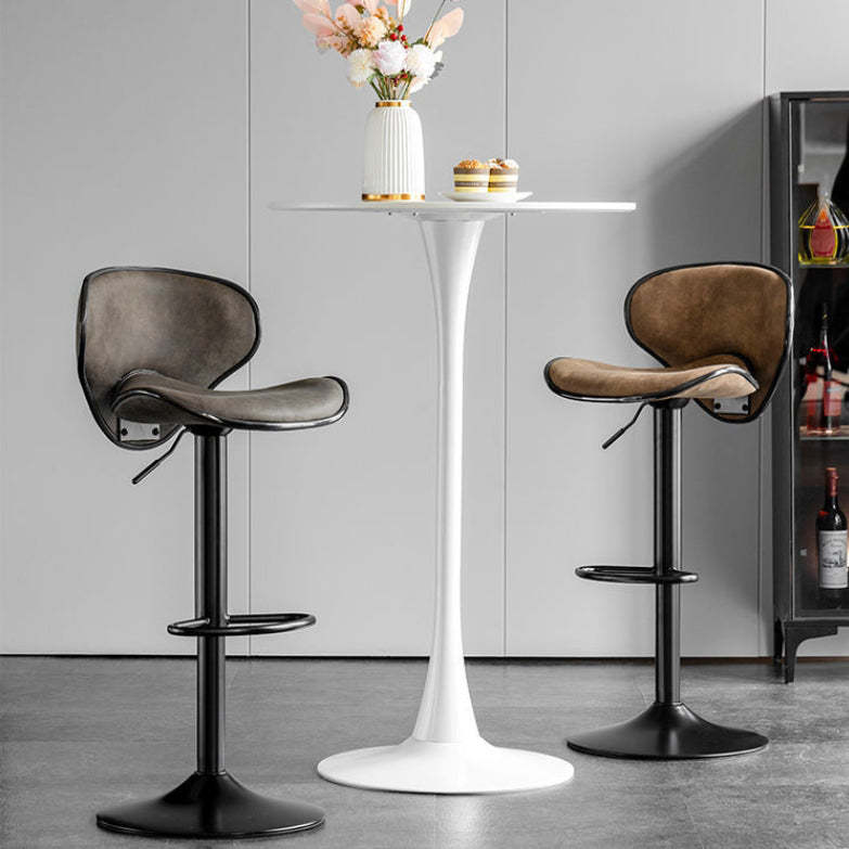Minimalist Fabric Iron Curved Bar Stool