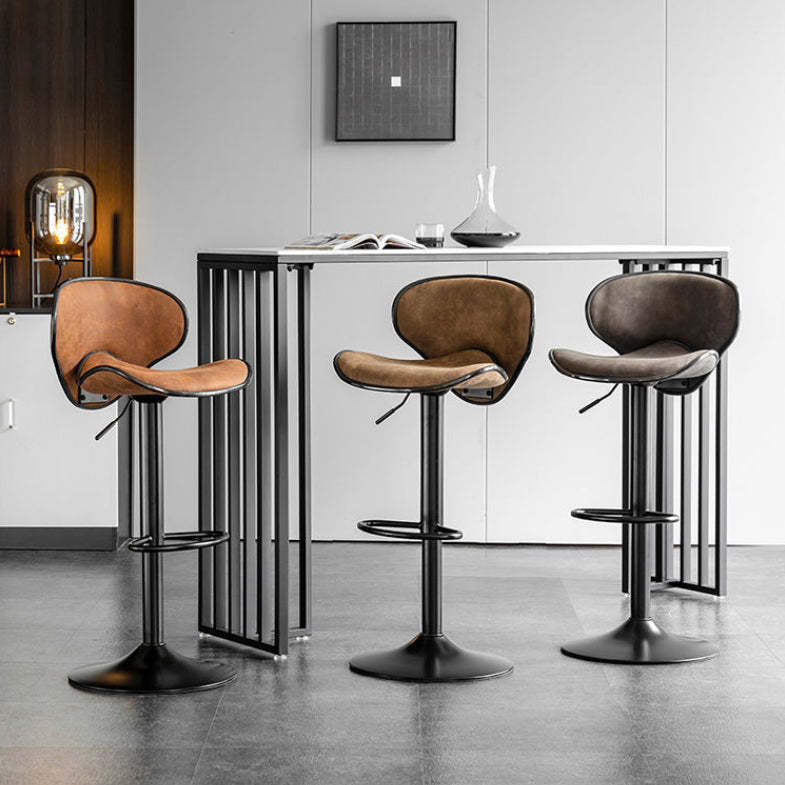 Minimalist Fabric Iron Curved Bar Stool