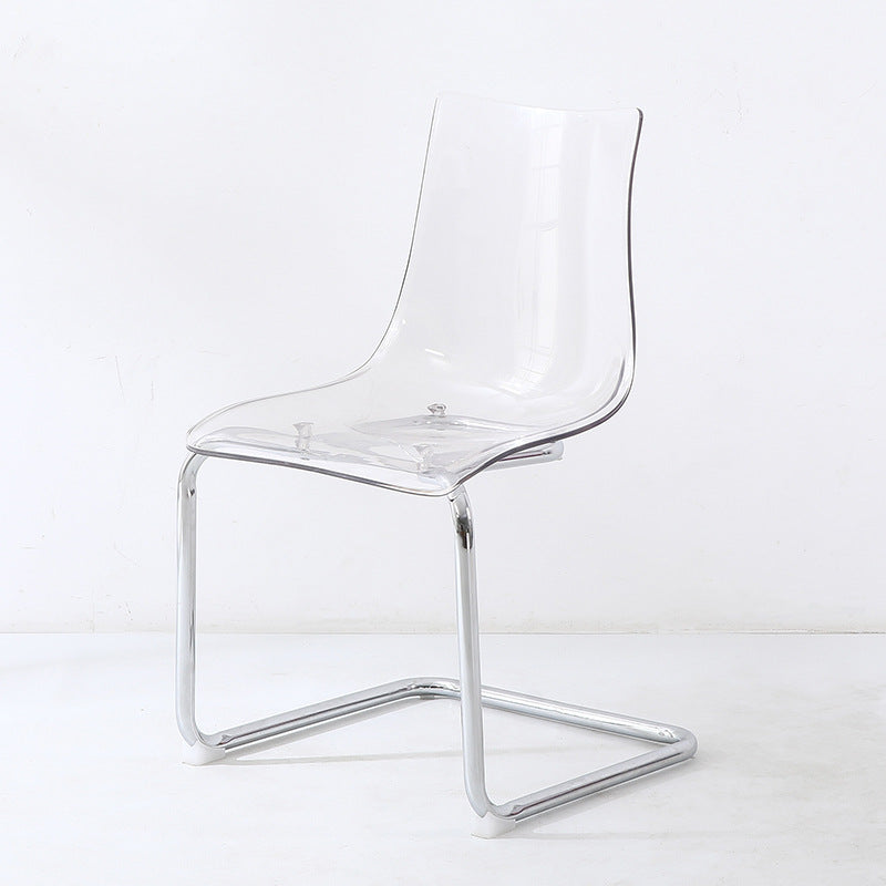 Minimalist Plastic Metal Curved Dining Chair