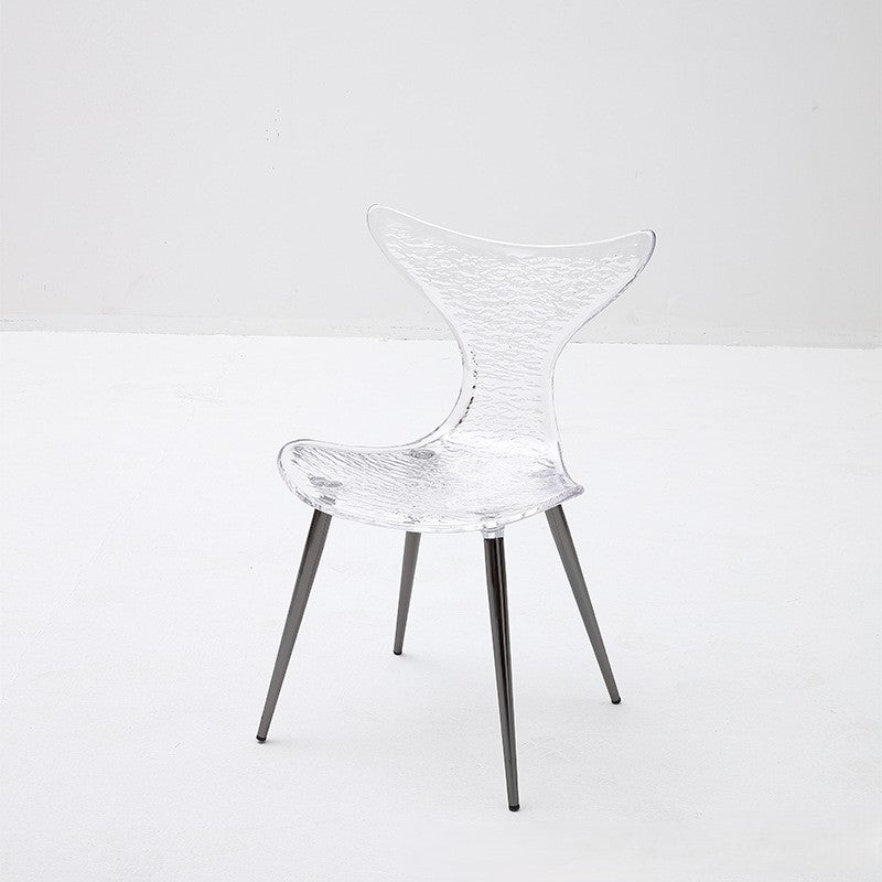 Acrylic Metal Triangle Mermaid Vanity Chair — Blue