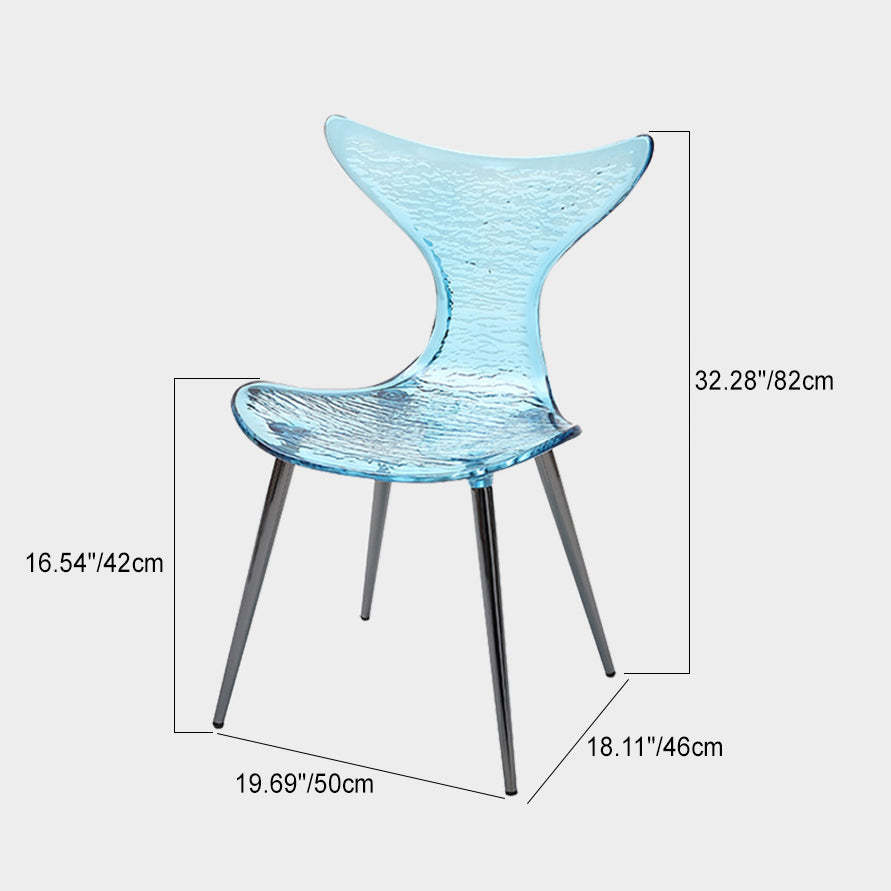 Acrylic Metal Triangle Mermaid Vanity Chair