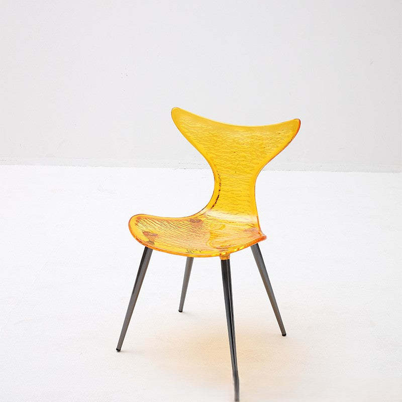Acrylic Metal Triangle Mermaid Vanity Chair — Purple