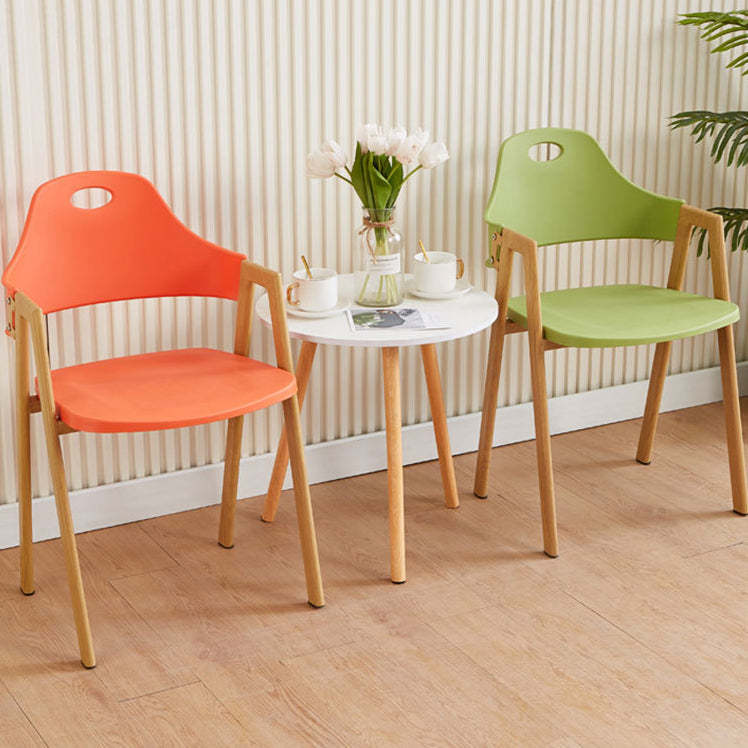 Scandinavian Plastic Wood Oval Dining Chair