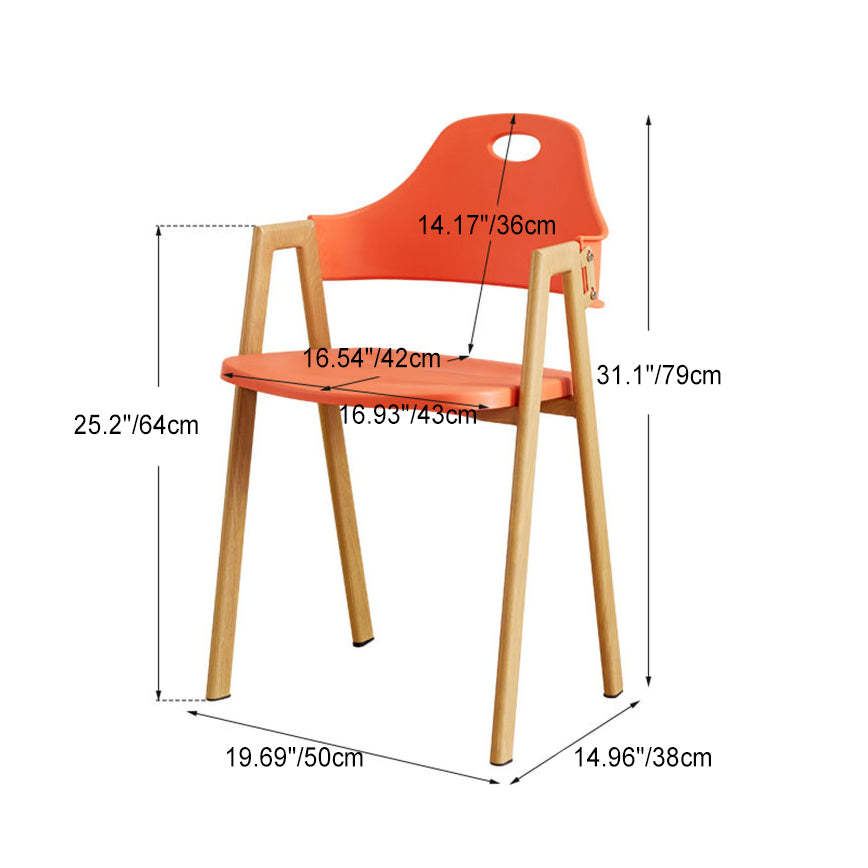 Scandinavian Plastic Wood Oval Dining Chair