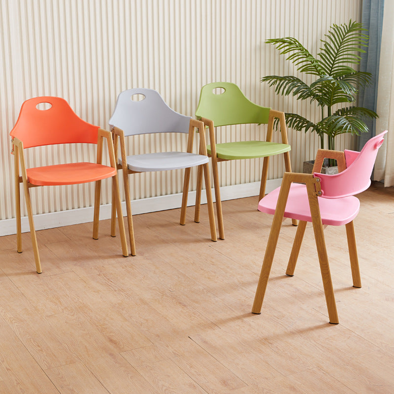 Scandinavian Plastic Wood Oval Dining Chair
