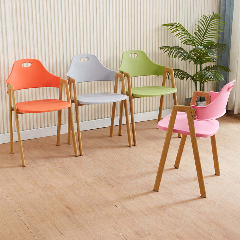 Scandinavian Plastic Wood Oval Dining Chair