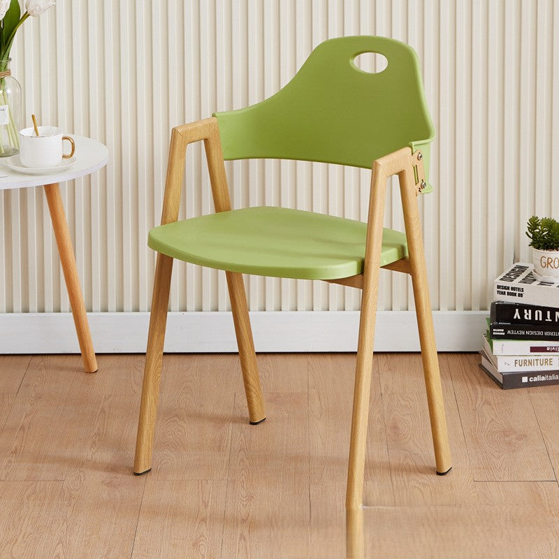 Scandinavian Plastic Wood Oval Dining Chair