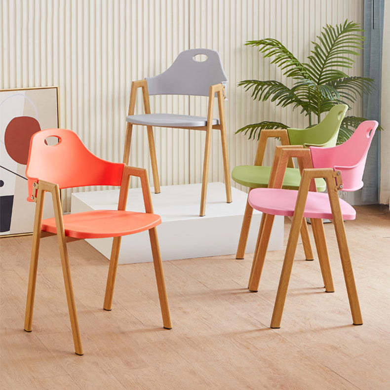 Scandinavian Plastic Wood Oval Dining Chair