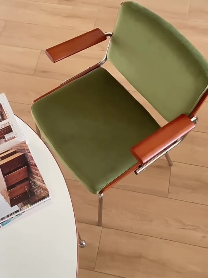 Minimalist Velvet Metal Dining Chair