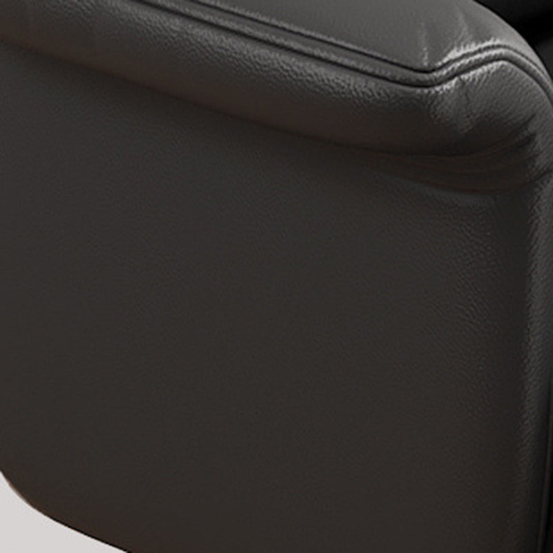 Minimalist Leather Metal Desk Chair — Aluminum / Black