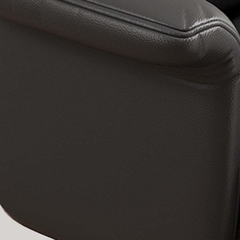 Minimalist Leather Metal Desk Chair — Aluminum / Black