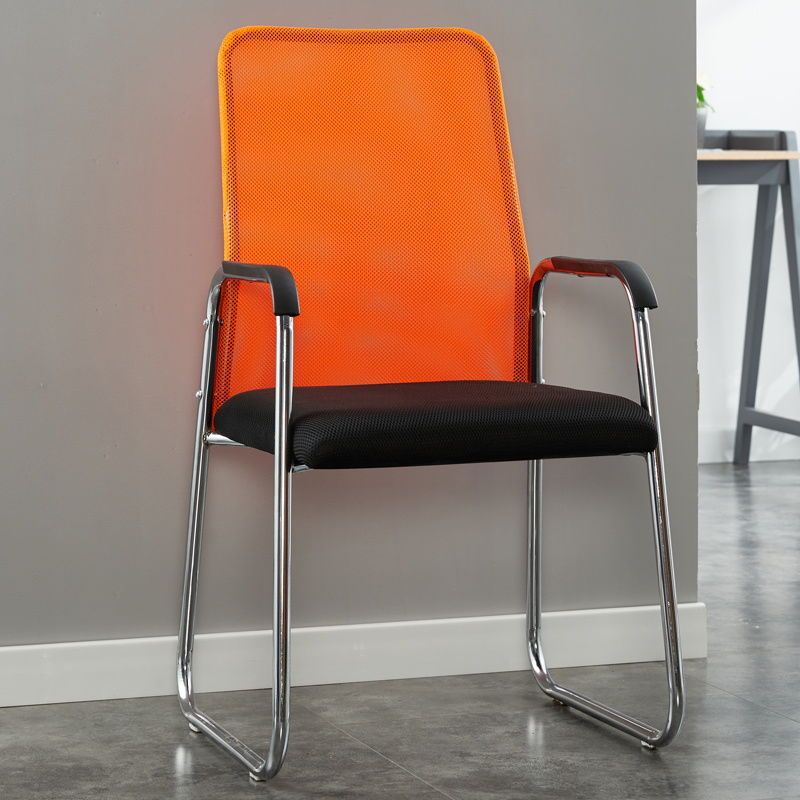 Minimalist Fabric Steel Desk Chair — Orange