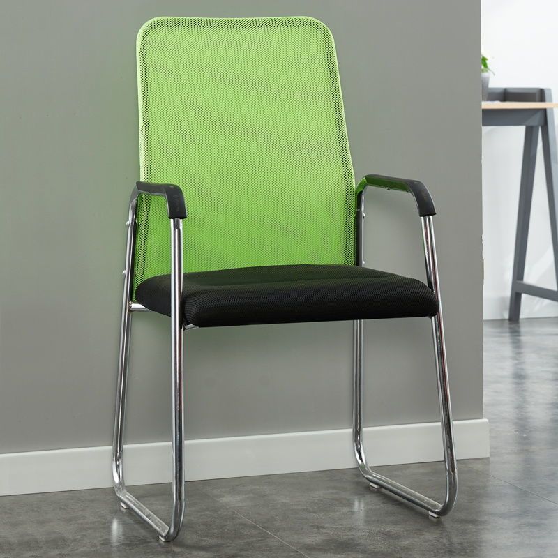 Minimalist Fabric Steel Desk Chair — Green