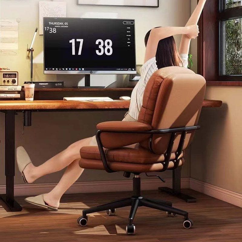 Minimalist Leather Nylon Steel Bread Desk Chair