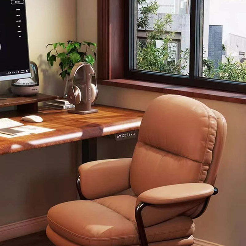 Minimalist Leather Nylon Steel Bread Desk Chair