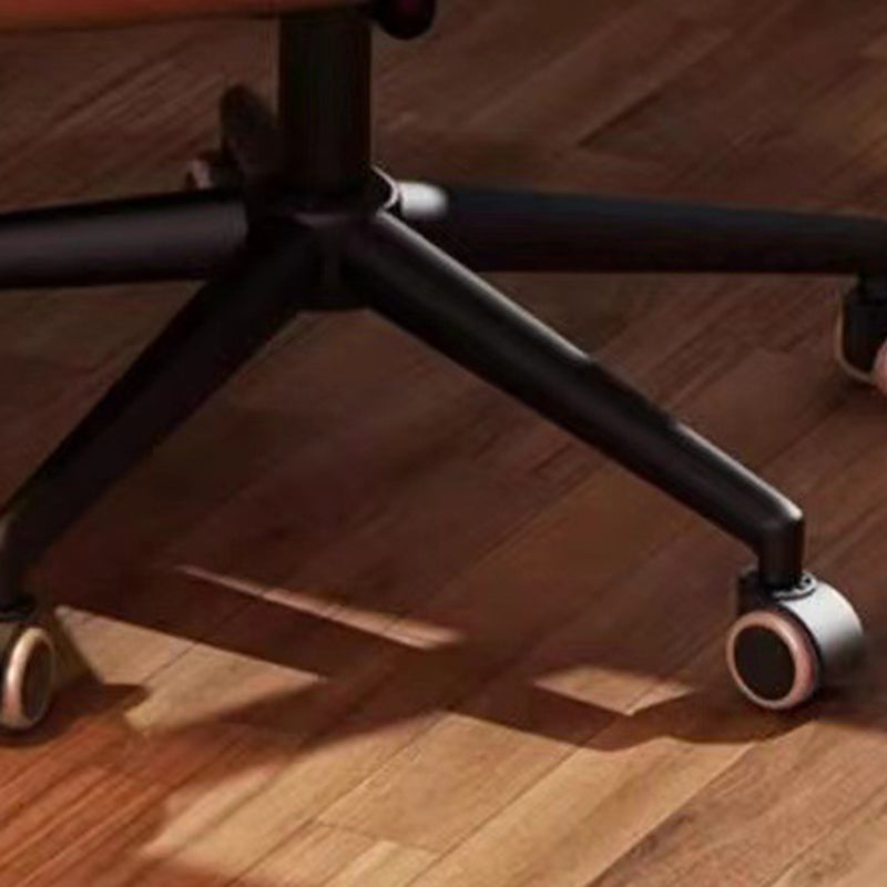 Minimalist Leather Nylon Steel Bread Desk Chair — Black Steel / Light Grey
