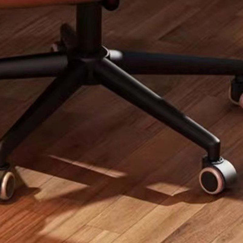 Minimalist Leather Nylon Steel Bread Desk Chair — Black Steel / Light Grey