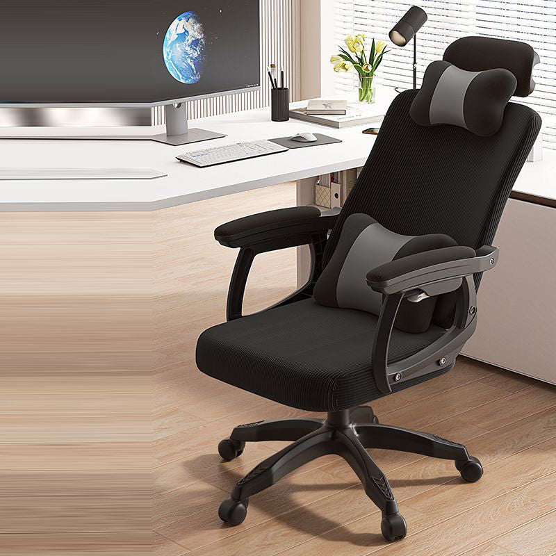 Minimalist Fabric Nylon Desk Chair — Without Footrest / Black