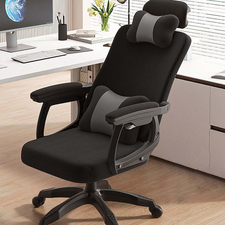 Minimalist desk nylon gray fabric office chairs — Without Footrest / Black