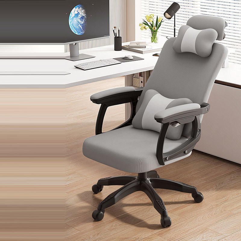 Minimalist Fabric Nylon Desk Chair — Without Footrest / Grey