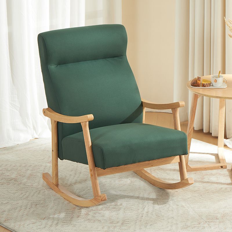 Scandinavian Wood Curved Recliner — Without Footrest / Light Blue