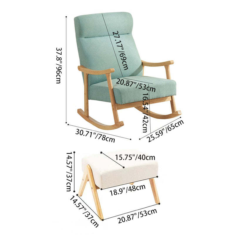 Scandinavian Wood Curved Recliner — Without Footrest / White