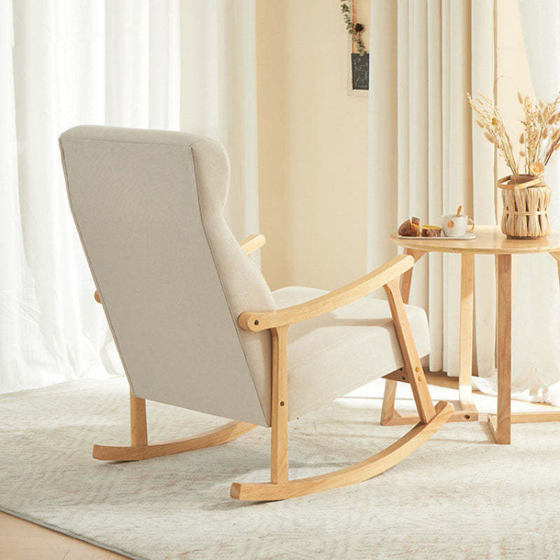 Scandinavian Wood Curved Recliner — With Footrest / Deep Grey