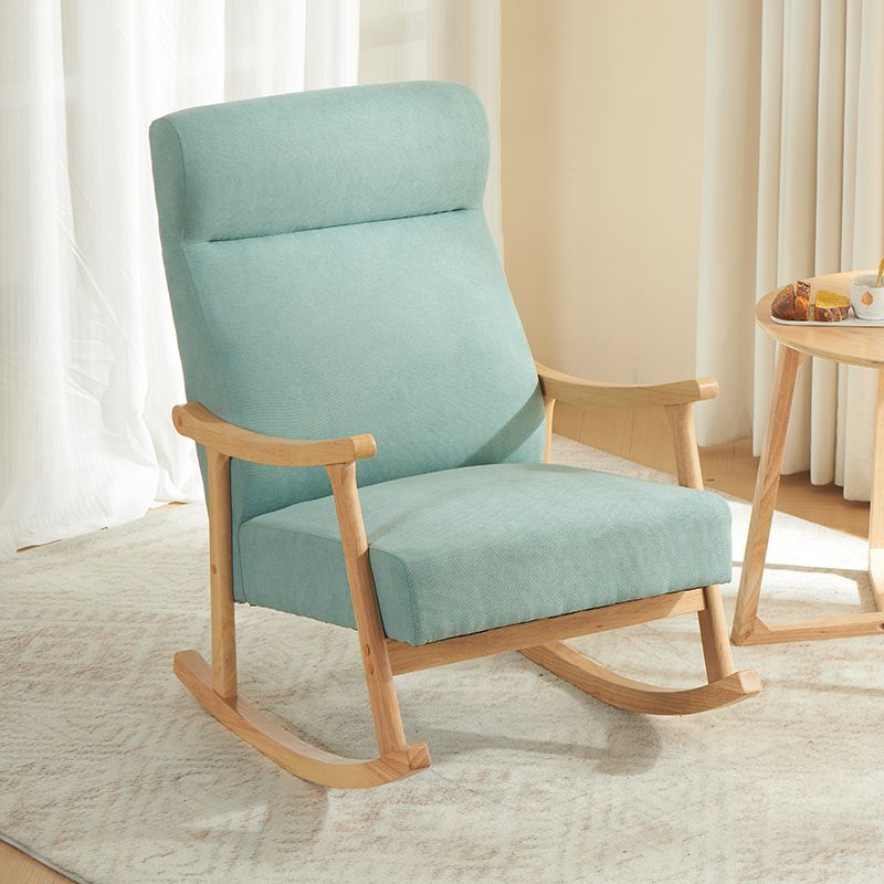 Scandinavian Wood Curved Recliner — Without Footrest / Light Green