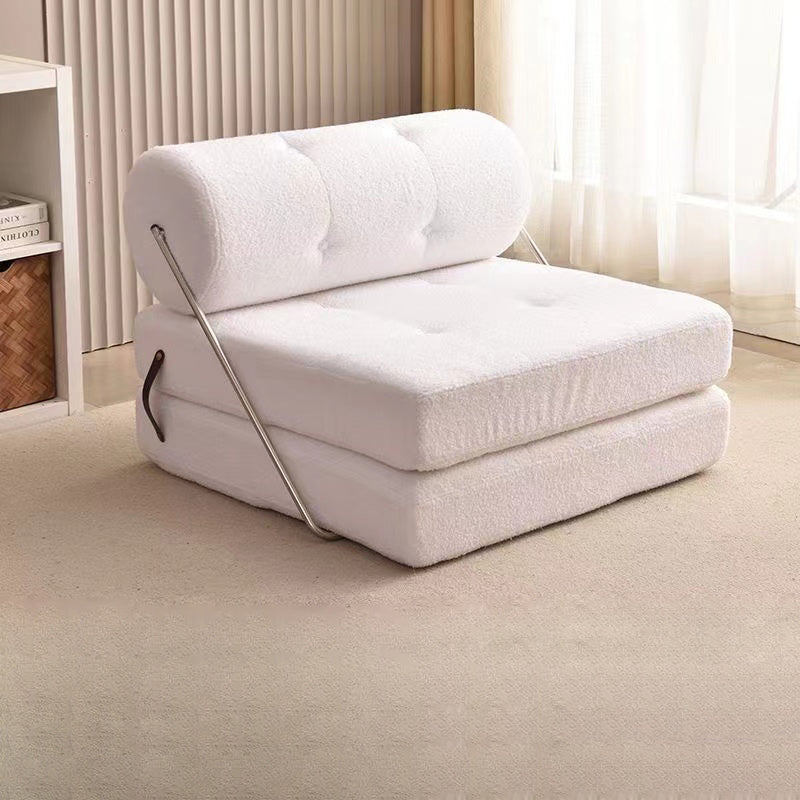 Scandinavian Velvet Leather Stainless Steel Accent Chair