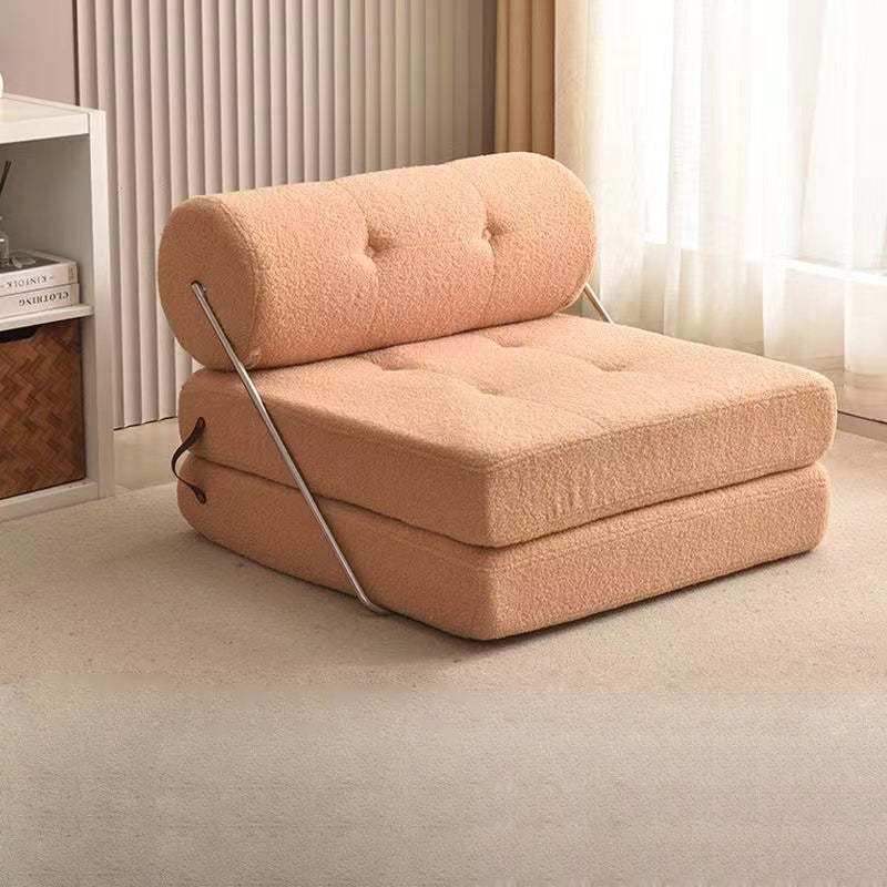 Scandinavian Velvet Leather Stainless Steel Accent Chair — Velvet & Khaki