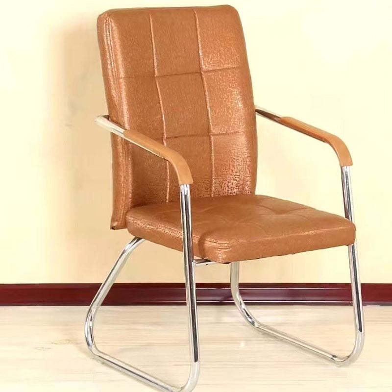 Minimalist Leather Steel Desk Armchair