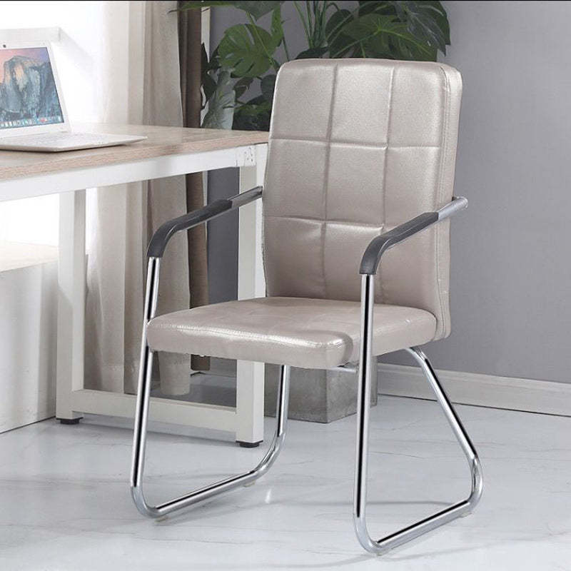 Minimalist Leather Steel Desk Armchair