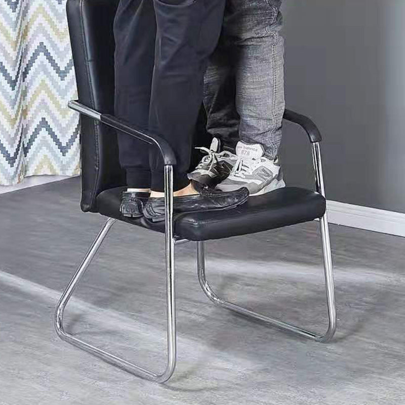 Minimalist Leather Steel Desk Armchair