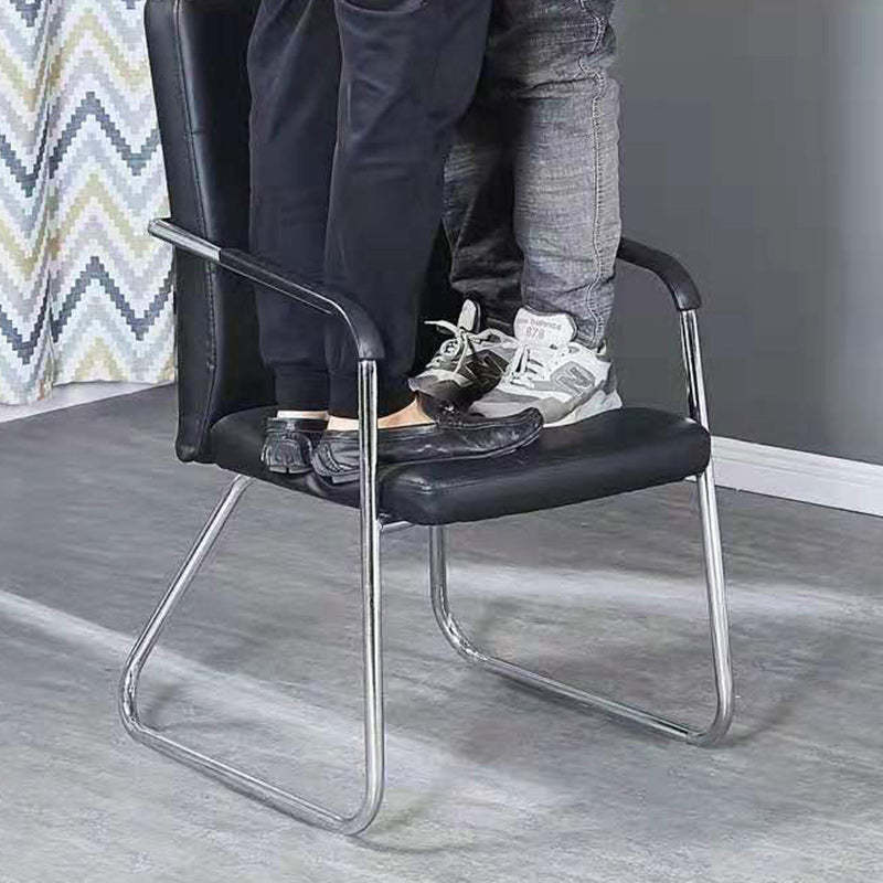 Minimalist Leather Steel Desk Armchair