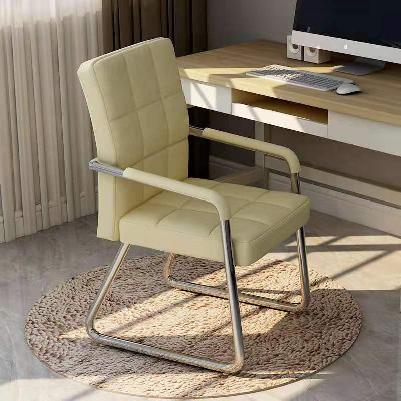 Minimalist Leather Steel Desk Armchair