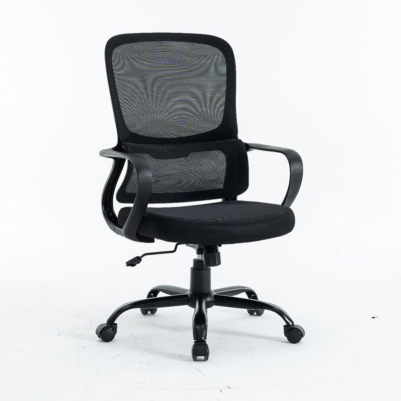 Minimalist Fabric Plastic Nylon Desk Chair — Orange