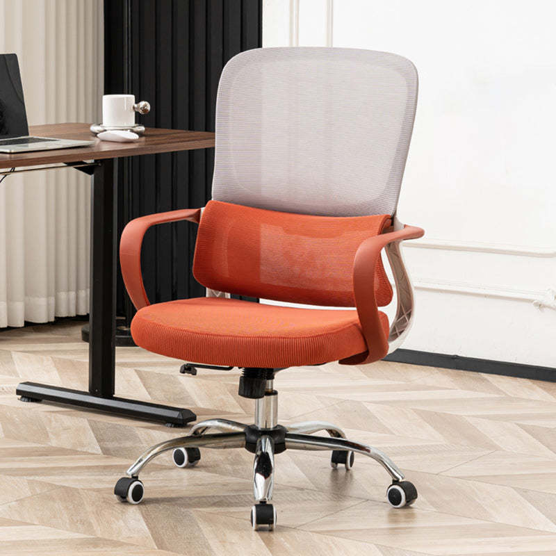 Minimalist Fabric Plastic Nylon Desk Chair — Black