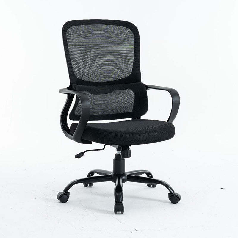 Minimalist Fabric Plastic Nylon Desk Chair — Orange