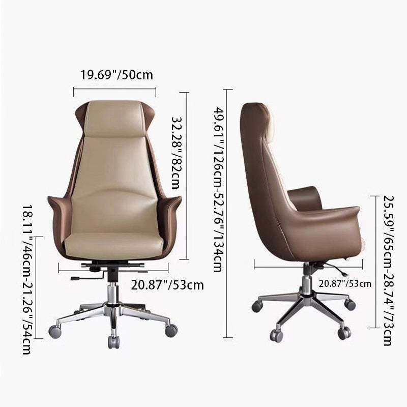 Minimalist Leather Steel Triangle Desk Chair