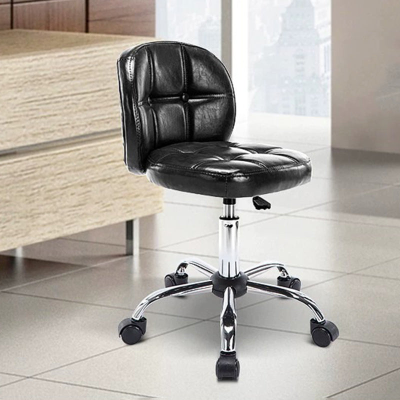 Scandinavian Leather Metal Oval Mini Desk Chair