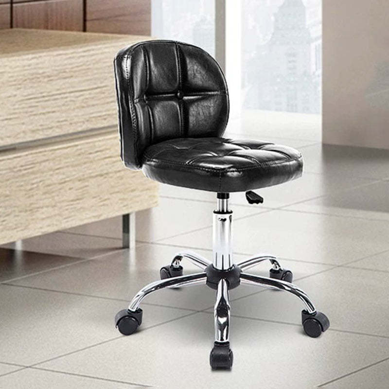 Scandinavian Leather Metal Oval Mini Desk Chair