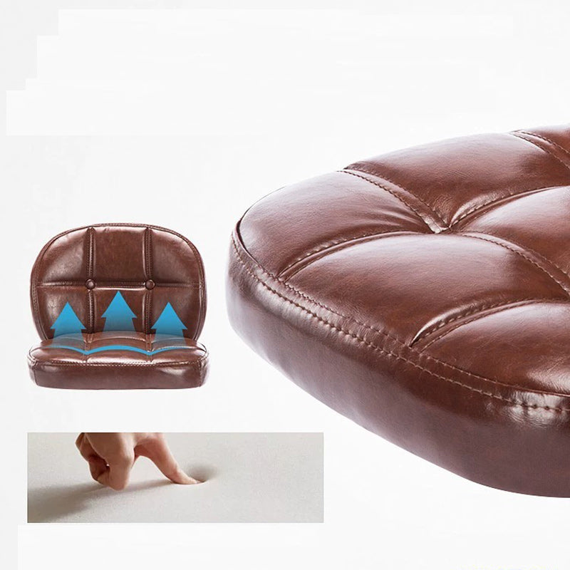 Scandinavian Leather Metal Oval Mini Desk Chair