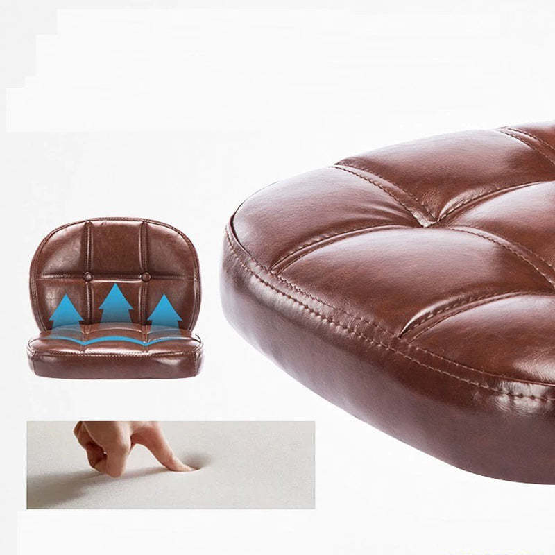 Scandinavian Leather Metal Oval Mini Desk Chair